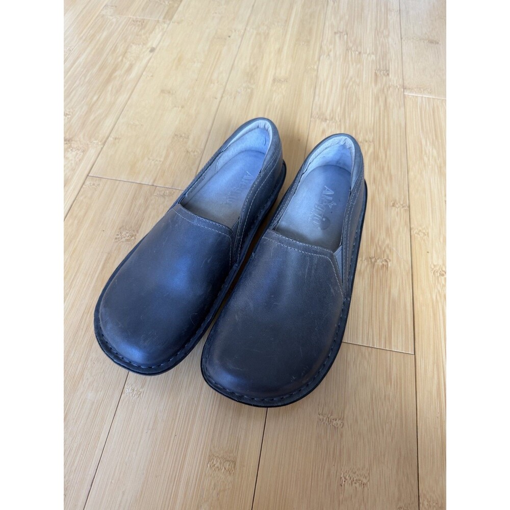 Alegria Debra DEB-601 EUR SZ 38 Black Napa Leather Professional Comfort Clogs